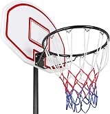 Yaheetech Adjustable Portable Basketball Stand Backboard Hoop Red Wheels view 5