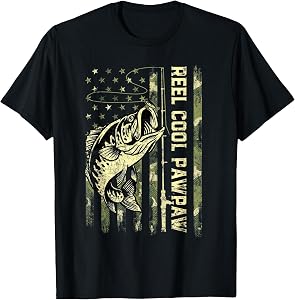Reel Cool Pawpaw Fisherman Camouflage Father's Day T-Shirt