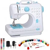 Ninonly Electric Sewing Machine for Beginners 12 Built-in Stitches | Portable sewing machine with reverse stitch, LED light and storage drawer, includes foot pedal &amp; complete DIY accessory kit
