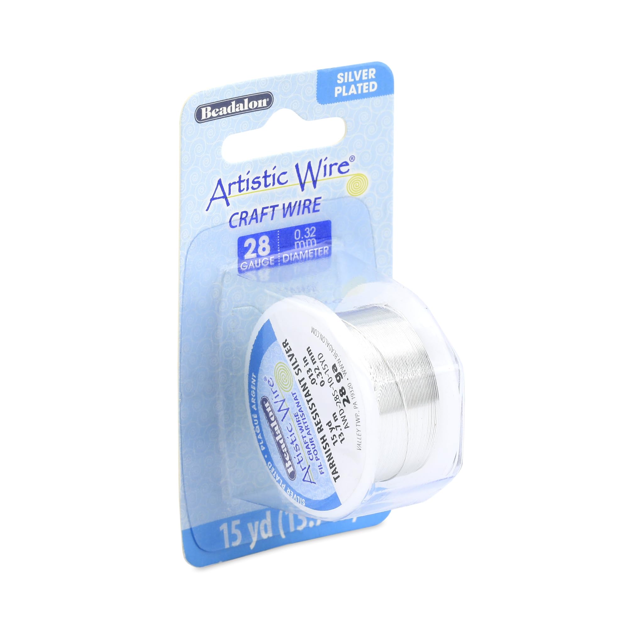Beadalon Artistic Wire 28 Gauge 15yd-Non-Tarnish Silver, Other, Multicoloured, 4.72 x 4.64 x 11.48 cm