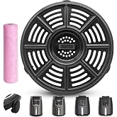GWBSXM Air fryer Accessories for Ninja AF101 4 QT AF161 Max XL AF150 XL Air Fryer, 8.2'' Round Food Grade Air Fryer Grill Pan Grill Plate Crisper Plate Replacement Parts Tray Rack,Dishwasher Safe