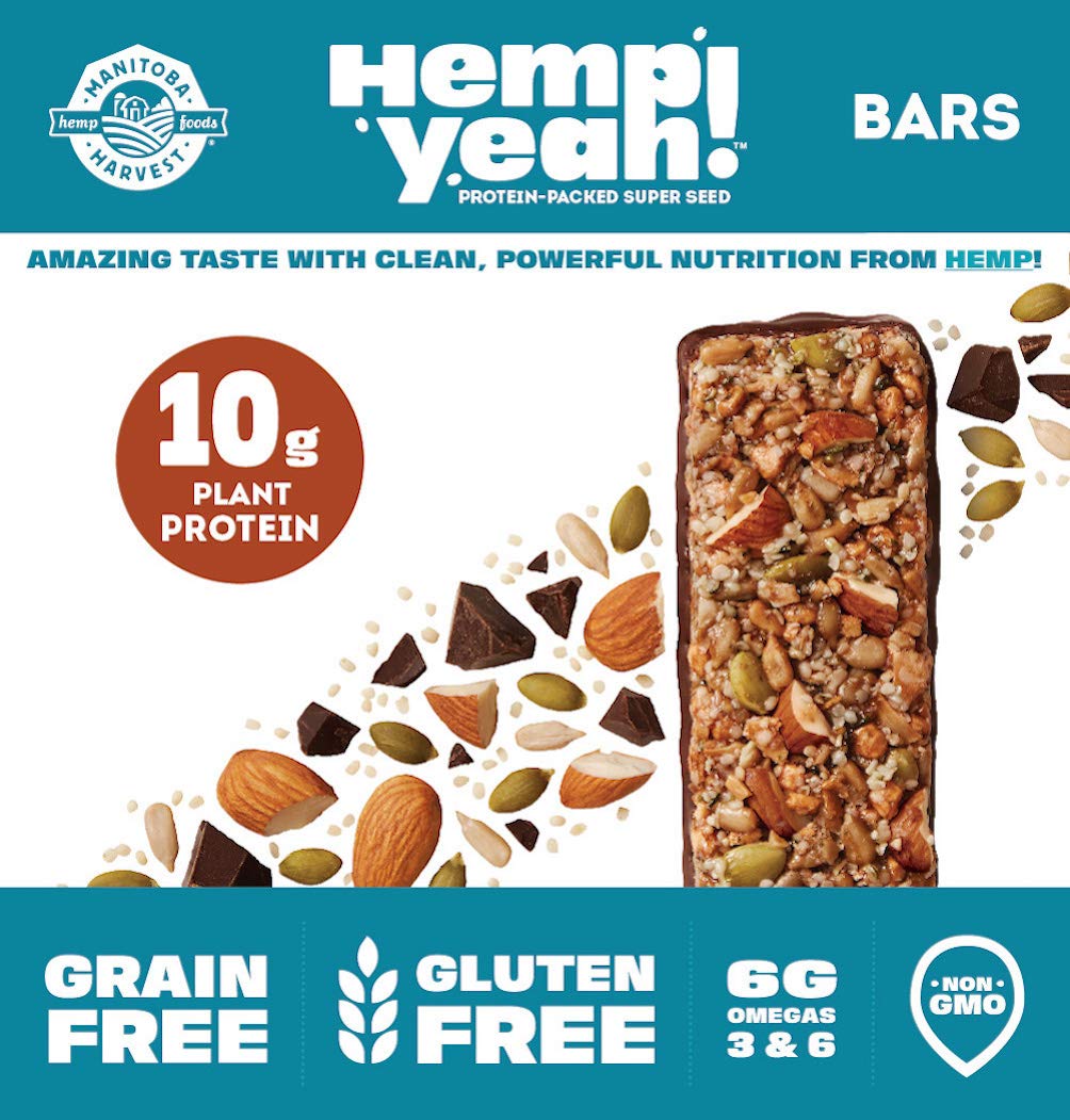 Manitoba Harvest Hemp Yeah! Bars, Dark Chocolate Almond Sea Salt (12