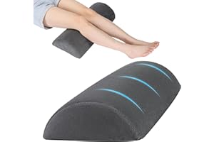 wuwumiline Under Knee and Leg Pillow for Back Sleeping - Half Moon Bolster Pillow for Lower Back and Head, Semi Roll Round Lumbar Support Pillow for Side, Back, Stomach Sleepers (Darkgrey)