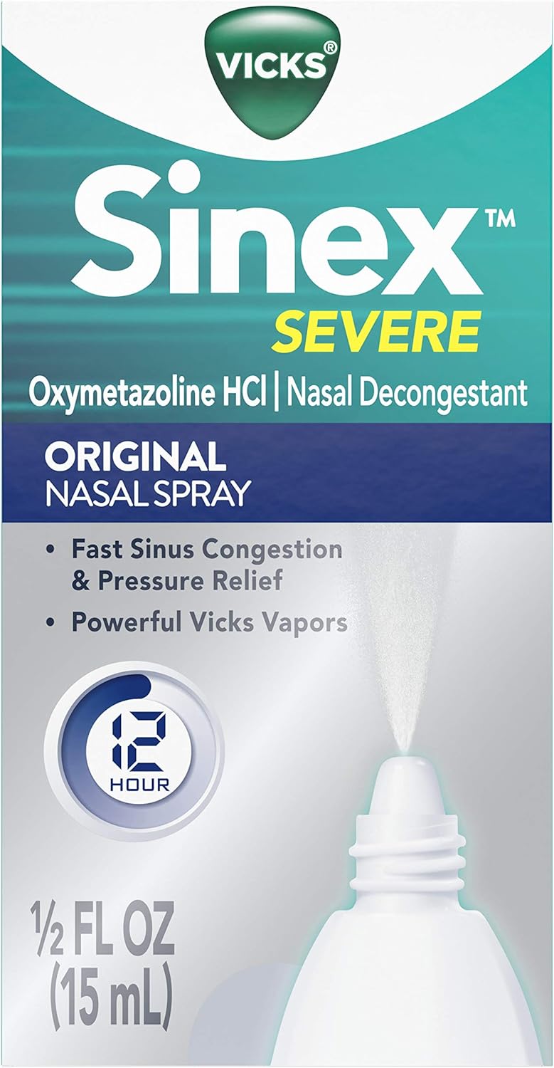 Vicks Sinex Severe Nasal Spray with Menthol 0.50 oz (Pack of 4): Health & Personal Care