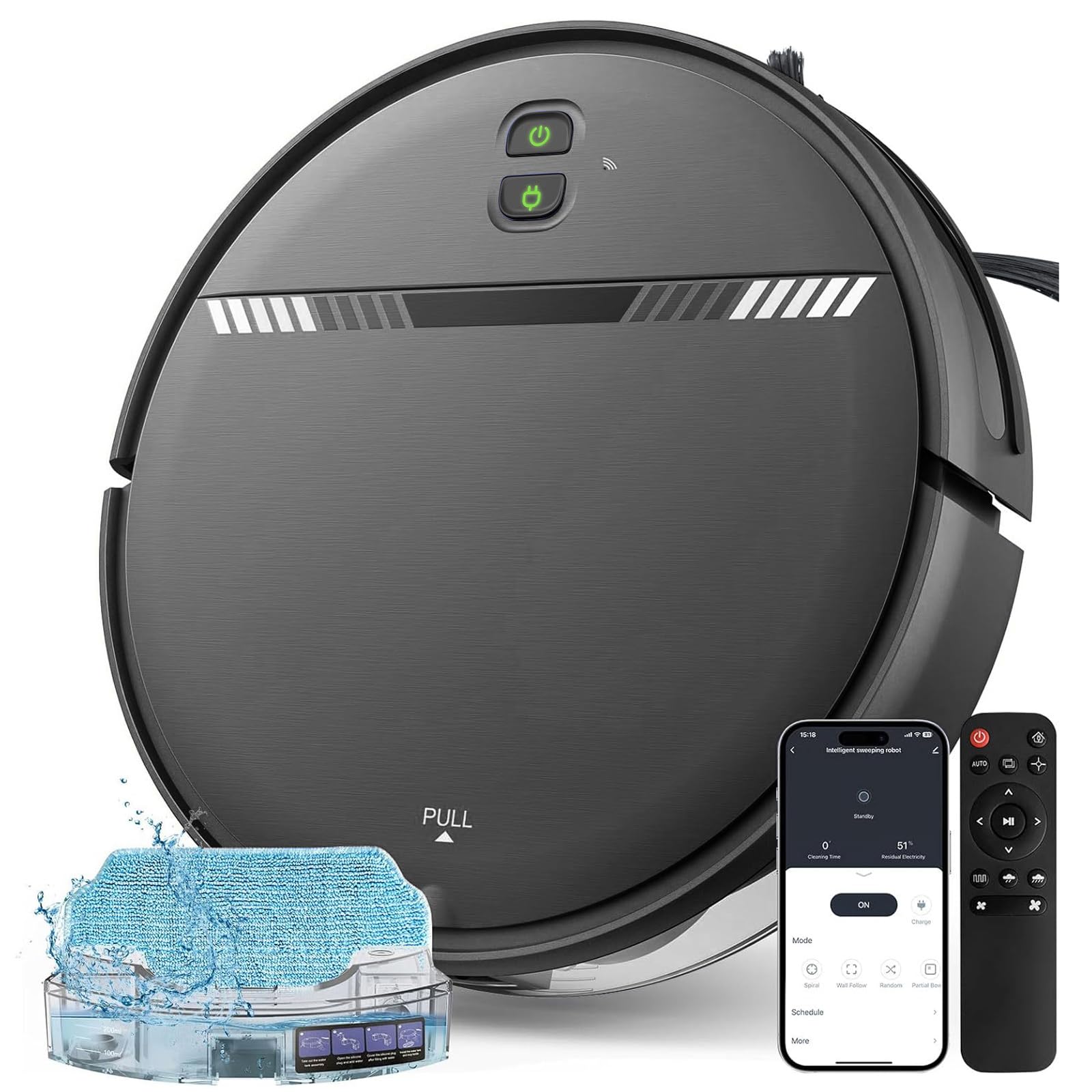Photo 1 of XIEBro Life Robot Vacuum and Mop Combo, Vaccum Robot 2 in 1 with WiFi/App/Voice, Schedule, Water Tank and Dustbin, Self-Charging, Slim, Ideal for Hard Floor, Pet Hair, Carpet