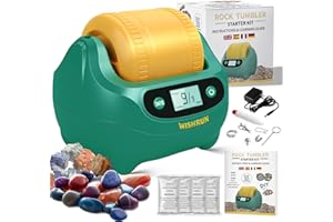 WISHRUN Rock Tumbler Kit, Durable Leak-Proof Rock Polisher for Kids, 9-Day Timer, Hidden Power Belt, Complete Geology Hobby Science Kit, The STEAM Gift for Kids