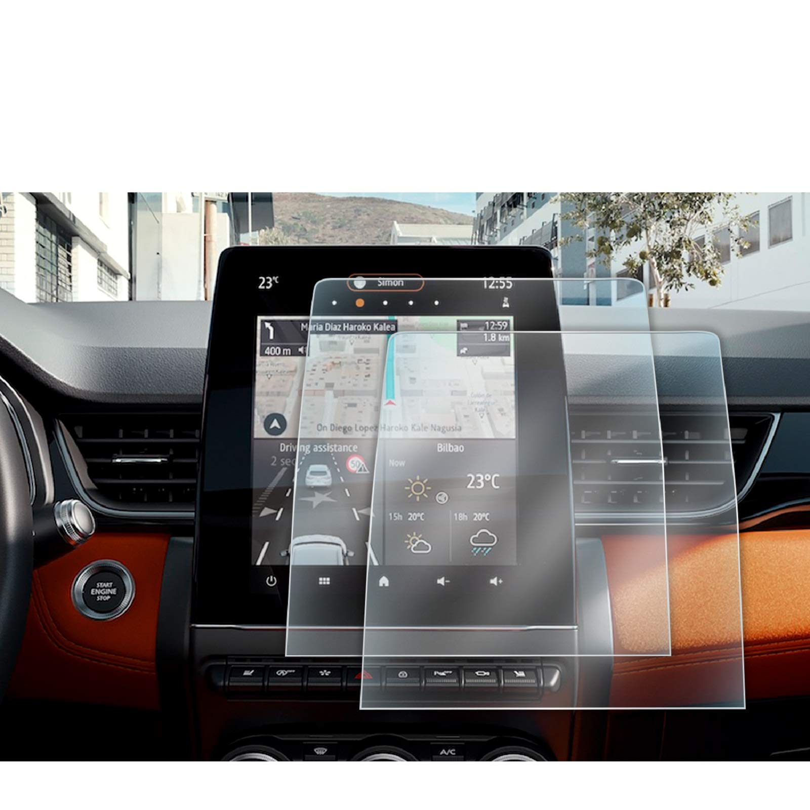 LFOTPP Zoe 9.3 Inch Navigation Protective Film, GPS Navi PET Transparent Screen Protector Plastic Film Pack of 2