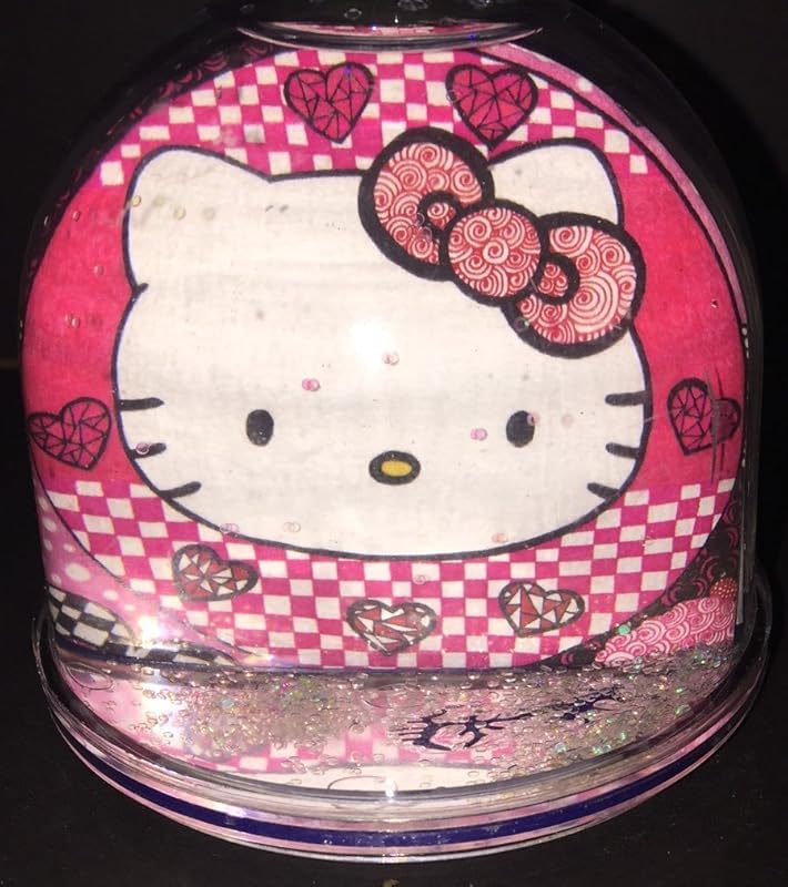 Hello Kitty inspired art show glitter "snow" globe. Magical