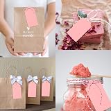 G2PLUS Kraft Paper Gift Tags 100pcs Large 5x10cm Pink Blank with String view 5
