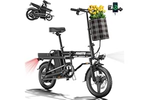 Favoto Folding Electric Bike with Removable 499Wh Battery - 400W Power(Peak 600W Brushless Motor) 48V, Multiple Suspension Foldable Ebike,3-Speed, Mini E Bikes 14" Tires for Adults/Teens