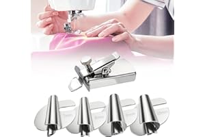 SUTINE Magnetic Seam Guide Sewing Rolled Hemmer Foot Kit, Upgrade Magnetic Seam Guide for Sewing Machine, Wide Rolled Hem Presser Foot Universal（7-10mm, Sewing Supplies Accessories, Sewing Products & Tools