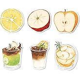TOTUUYO 6 Pack Self-Stick Note Pads, Fruit Coffee Design Shaped Sticky Notes Summer Funny Self-Adhesive Memo Pads Students Home Office Reminders Studying Roommates Gifts Tab Supplies 4.6 x 3.3 Inch