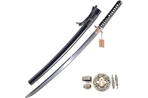 MURASAME Katana Sword 41" T10 Steel Clay Tempered Razor Sharp Blade Full Tang Handmade