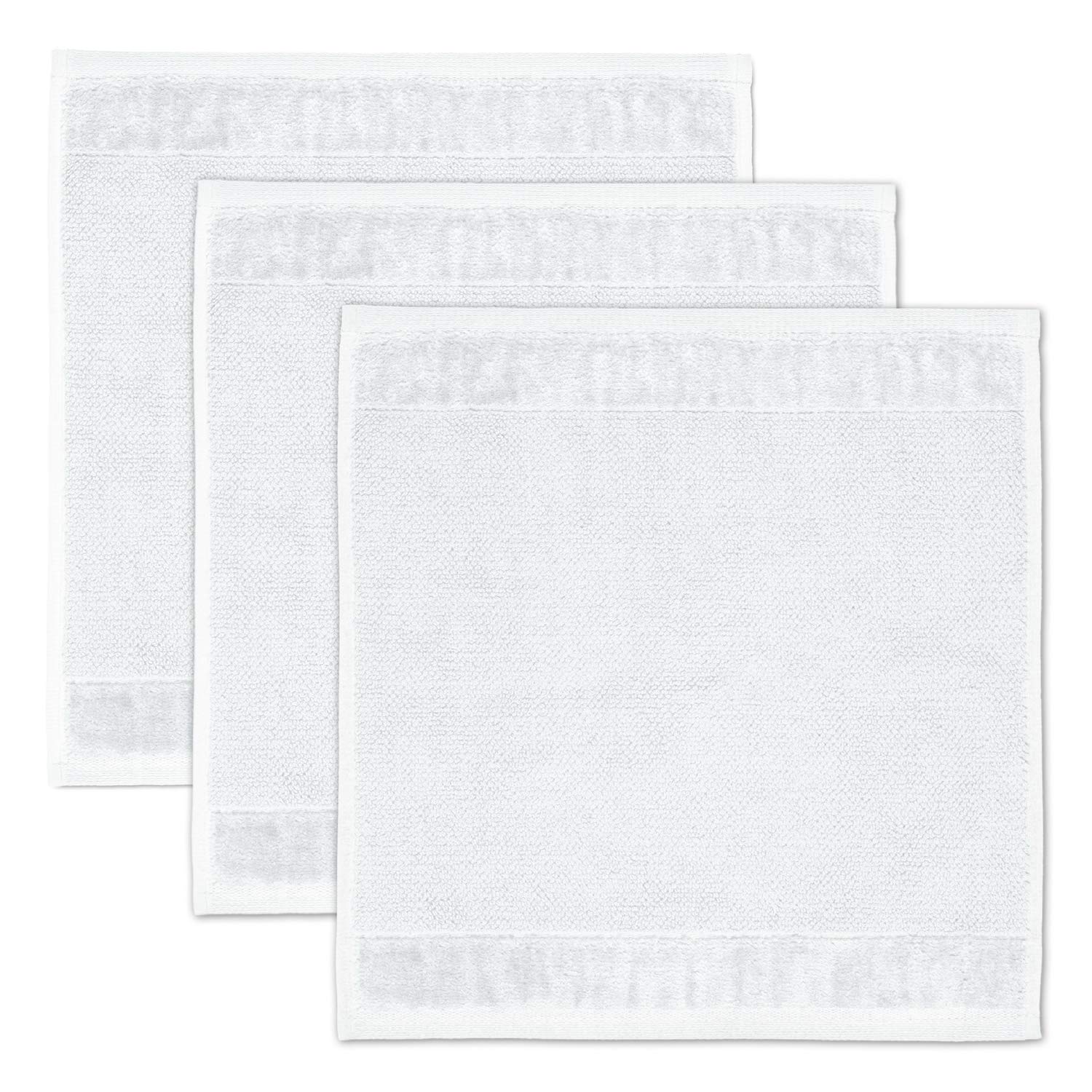 Möve Bamboo Luxe set of 3 soap cloths 30 x 30 cm made of 60% cotton / 40% viscose from bamboo cellulose, snow