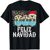 Feliz Navidad Sugar Skull In Mask Funny Xmas Quarantine Gift T-Shirt