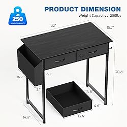 OLIXIS 32 Inch Small Desk with Drawers, Home Office