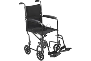 Drive Medical Lightweight Folding Transport Wheelchair - Reliable Mobility Support - Durable Steel Frame - Swing-Away Footrests - Compact Travel Design - Silver