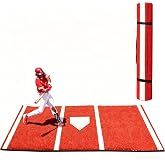 Qryovsa Thickened Baseball Hitting Mat 12ft x 6ft 10ft&times;5ft Home Plate Batters Box Turf Mat,0.4in Thick Waterproof Indoor/Outdoor Batting Cage Mat for Softball Pitching Mound, with Portable Carry Bag