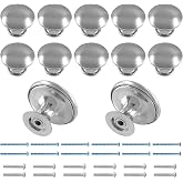 Cionyce Silver Cabinet Knobs 1.18" Diameter, 12 Pcs | Metal Drawer Knobs, Round Dresser Handle, Kitchen Cabinet Hardware, Mounting Screws Included