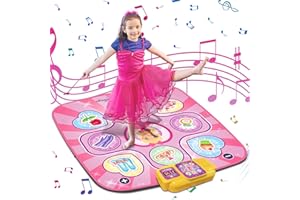 BAIAI Dance Mat Toys, Touch Play Electronic Dance Pad with LED Lights, Adjustable Volume, Built-in Music, 5 Challenge Levels Easter Thanksgiving Birthday Gifts for 3 4 5 6 7 8 9+ Year Old Kids Girls Boys
