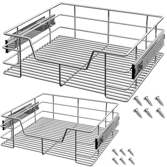 2x Deuba Teleskopschublade 60cm Küchenschublade Korbauszug Schrankauszug Schlafzimmerschublade Werkstattschublade Schrankbrei