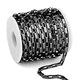 33 Feet Gunmetal Box Chains Bulk, 4mm 304 Stainless
