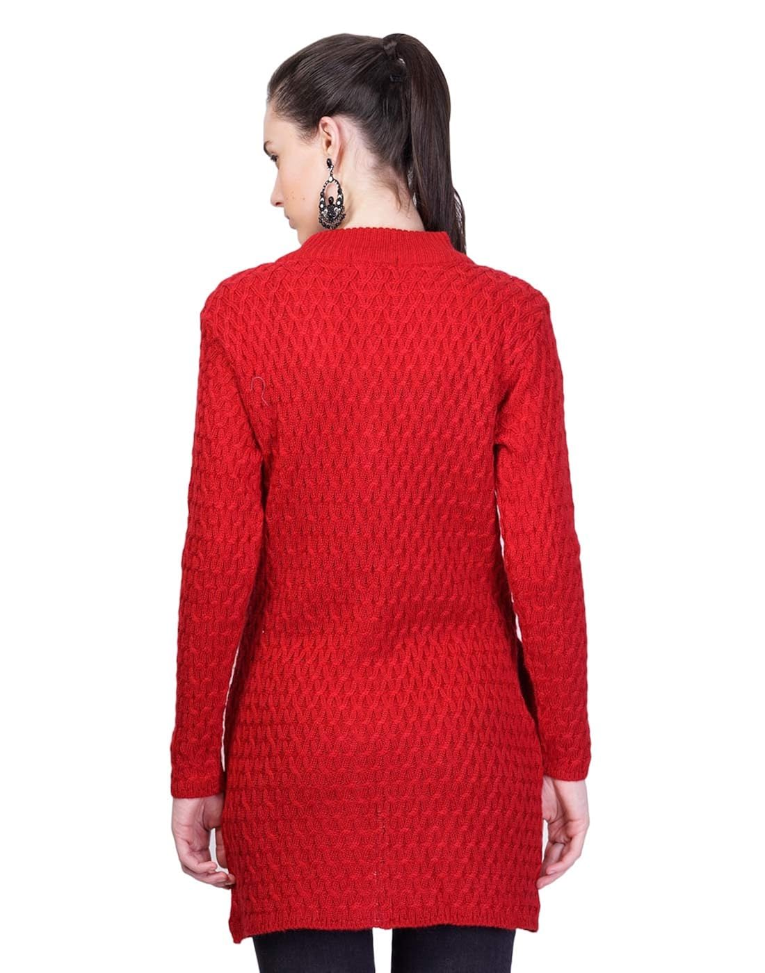 montrex red designer long coat for women