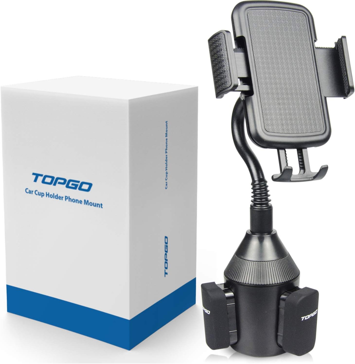 Topgo [Upgraded] Cup Holder Phone Mount Universal Adjustable Gooseneck Cup Holder Cradle Car Mount for Cell Phone iPhone Xs/Xs Max/X/8/7 Plus/Galaxy