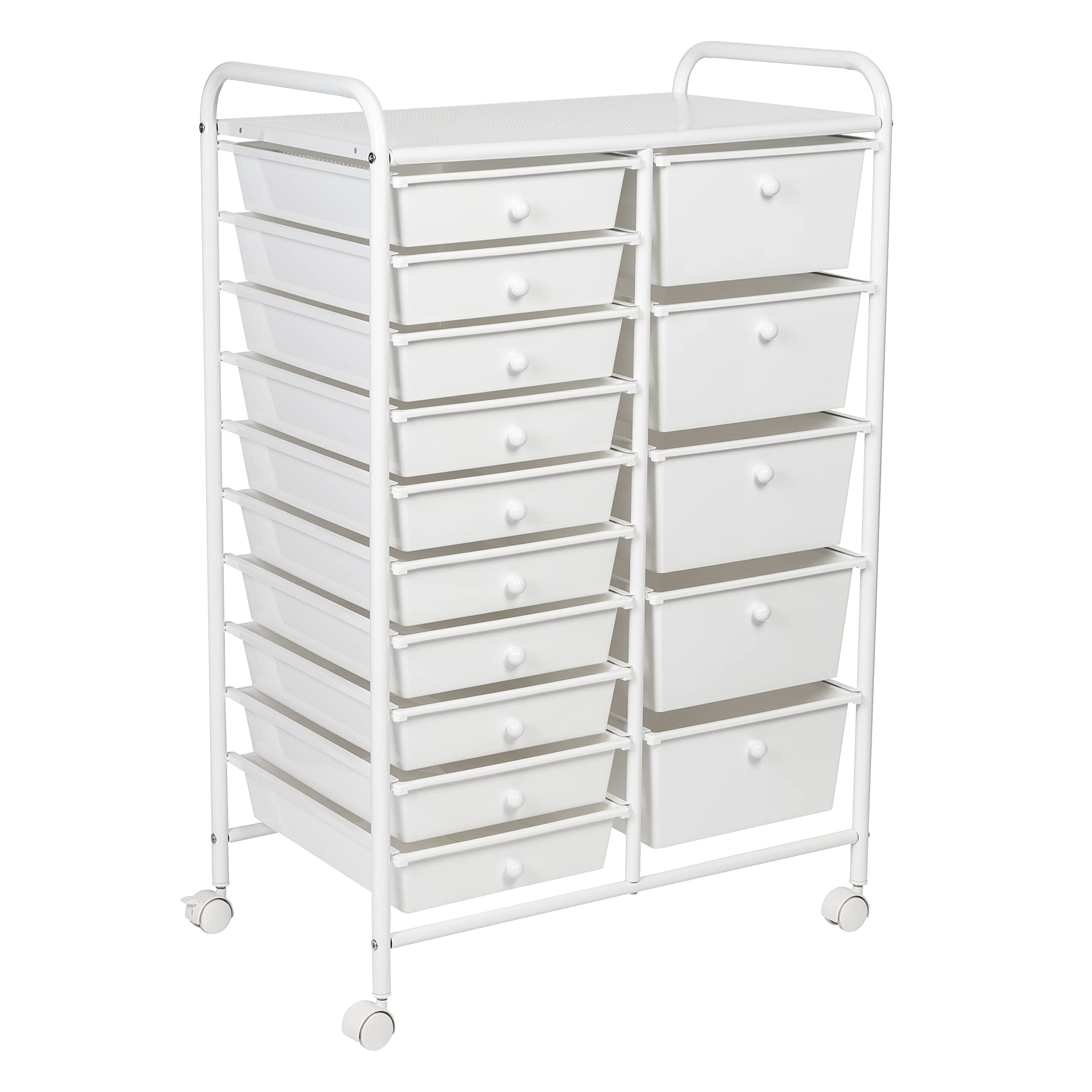 Honey Can Do 15-Drawer Metal Rolling Storage Cart, White CRT-09106 ...