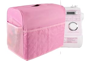 CEMGYIUK Sewing Machine Cover with Storage Pockets,Pink Sewing Machine Cover Compatible with Most Standard Singer&Brother Sewing Machines