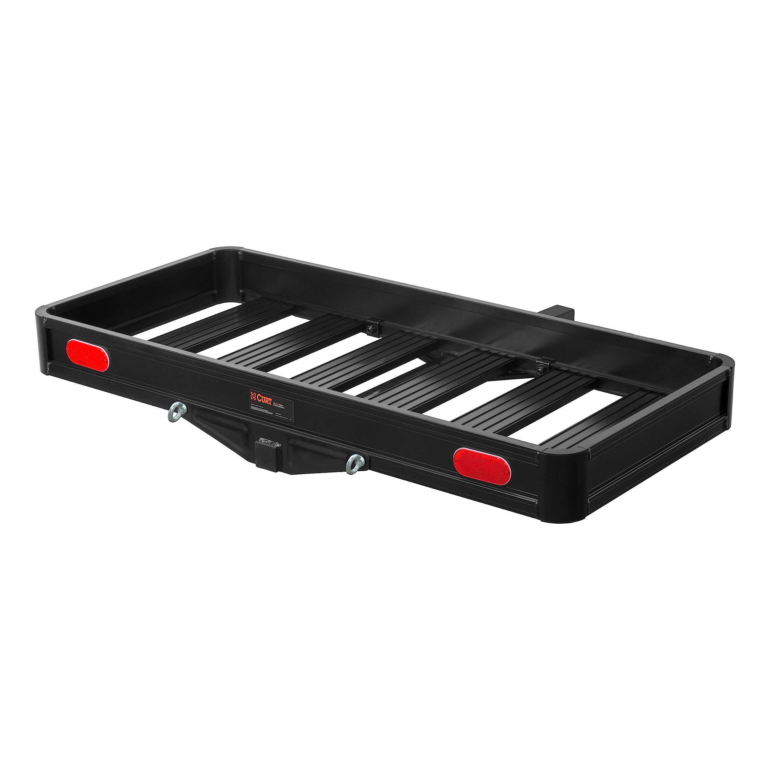 Photo 1 of ***DAMAGED -SELLING AS IS *** CURT 18113 49 x 22-1/2-Inch Black Aluminum Hitch Cargo Carrier, 500 lbs Capacity, 2-in Fixed Shank