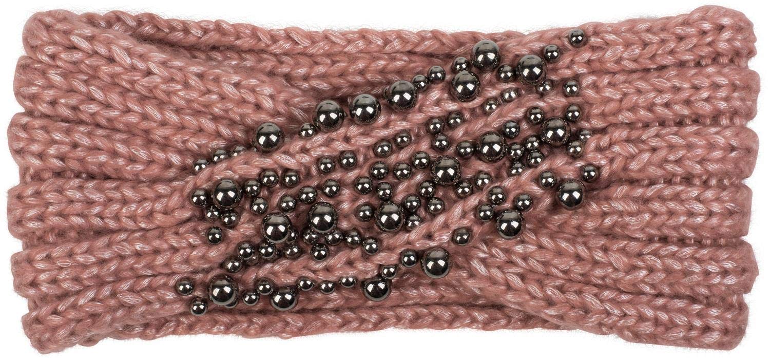 styleBREAKER women knit headband with twist, knot and pearls, hairband 04026022, color:Old Rose