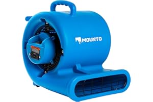 Mounto 1/3hp Air Mover 2000cfm Carpet Dryer Blower Floor Drying Fan - 3-Speed Air Mover w/Dual GFCI Outlet, 25ft Power Cord for Drying, Cooling, Air Circulation