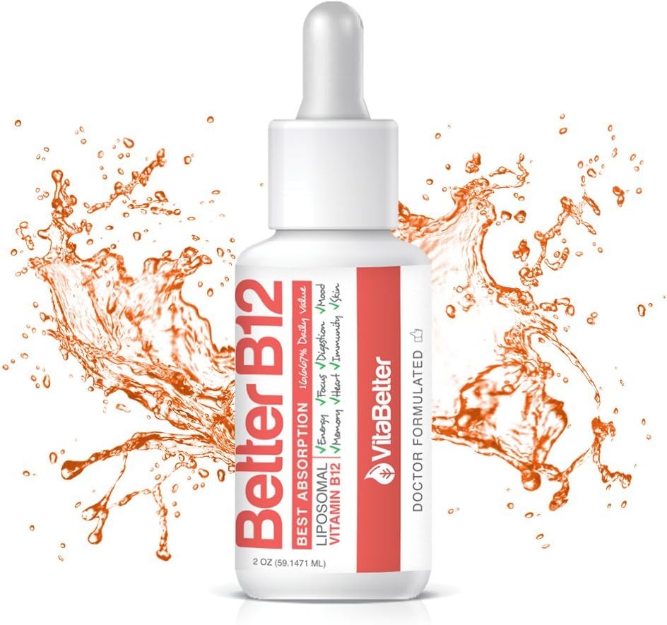 VitaBetter Sublingual Vitamin B12 Liquid Drops - Non GMO - 100% Vegan - Soy Free - Cruelty Free - Dairy Free - Methylcobalamin (Methyl B-12) - Mix with WATER or JUICE - 30 Servings - Doctor Formulated