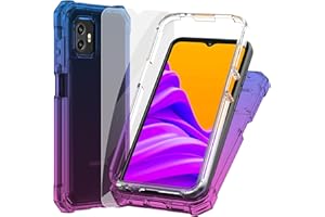 Ailiber Case for Galaxy XCover 7 Pro, with Screen Protector, Samsung X Cover7 Pro Phone Case,Dual Layer Protection, Shockproof Corners TPU Bumper, Slim Silicone Cell Phone Cover-Blue Pink