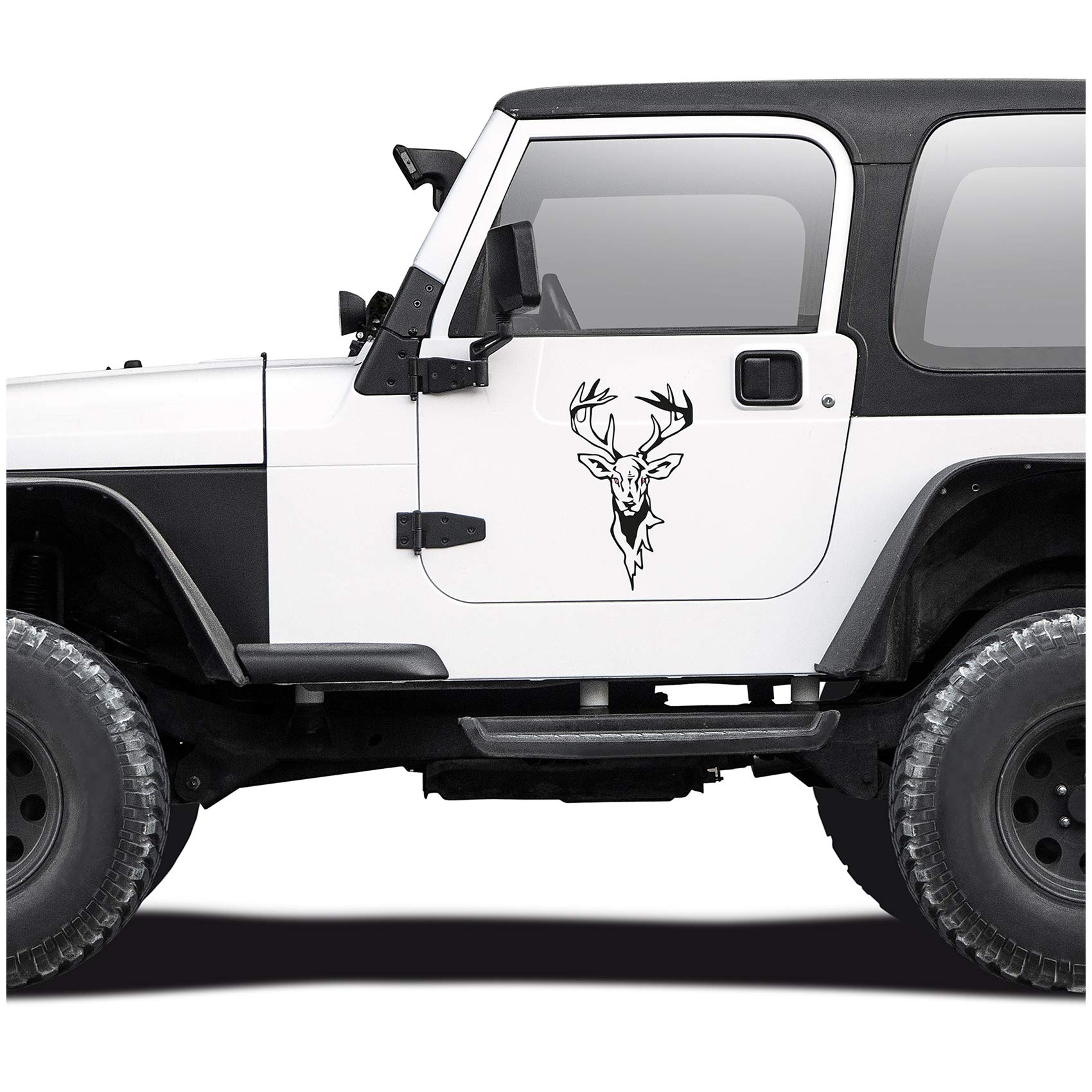 KX043 Deer Sticker Film Decoration for Car Accessories Deer Head Motif Deer Deer Hunting Hunter Hunter Hunter Hunter Hunting Car Sticker Glossy Black