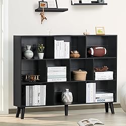 YAHARBO 10 Cube Large Bookshelf,3 Tier Bookcase