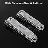 DRMODE Nail Clippers Set 2pc Stainless Steel Toenail Finger Nail Cutter view 7