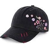 Flower Baseball Hats for Women Embroidered Floral Cap for Womens Ladies Trendy Funny Cut Female hat