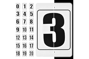 DOSTATNI 8 x 12 inch Reflective Parking Lot Number sign Aluminum Number sign Curbside Number Weatherproof Fade Resistant High-Intensity Grade Aluminum Sign for Outdoor Indoor (Number Sign 3)