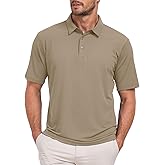 CURBODO Jacquard Polo Shirts for Men Short Sleeve Golf Shirt Dry Fit Moisture Wicking Performance Golf Shirts