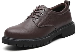 MXIKOCI Oxford Shoes for Women Comfort Lace Up Leather Work Office Business Non Slip Dress Shoes for Girls Ladies Women
