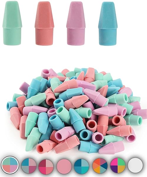 Mr. Pen- Pencil Top Erasers Bulk, Pastel Colors, 120 Pack,