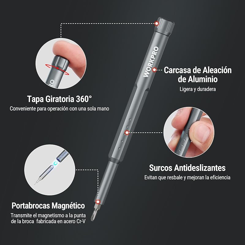 Destornilladores Precisión 60 en 1, Puntas Magnéticas CR-V