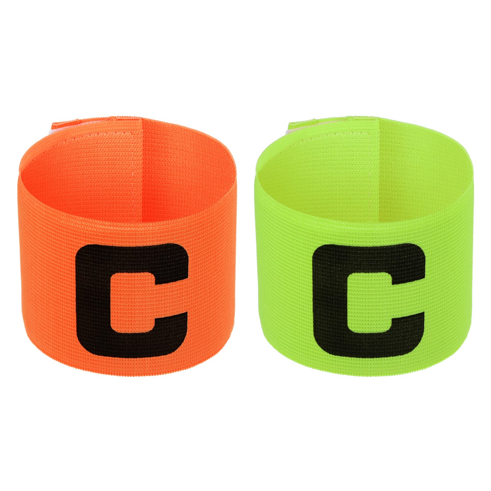 PATIKIL Captain's Armband, 2 in 1 Set Elastic Arm Band for Soccer Team Training, Orange Green