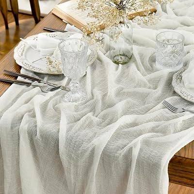 Artoid Mode Boho Ivory Gauze Table Runner 400 cm Polyester