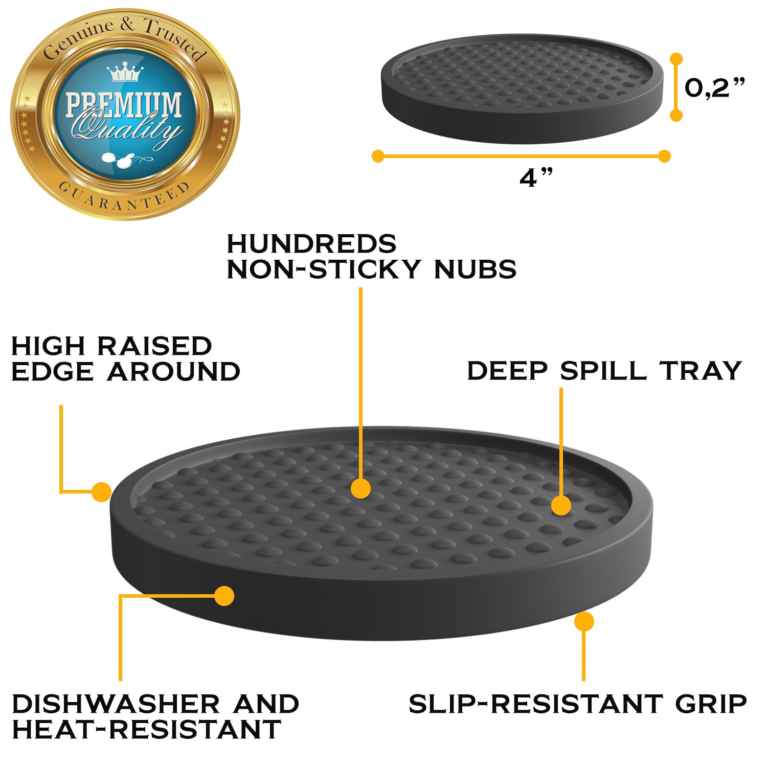 Large Drink Coasters Absorbs Moisture and Prevents Table Damage