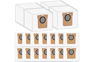 BRUVISH (16 Pack) L20 Ultra Replacement Dust Bags for Dreame X50 Ultra Complete/ X40/ L20 Ultra/ L50 Pro Ultra/ L10s Pro/ L10/ L10s/ L20, Xiaomi X10+/ X20+/ X20 Pro/ X20 Max Robot Vacuum, Canister Bag