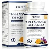15-in-1 Advanced Eye Formula &ndash; Lutein, Zeaxanthin, Bilberry, 90 Ct | 3 Carotenoids Complex, Lutein, Zeaxanthin, Bilberry &amp; Saffron, Multi-Nutrient Formula for Extended Screen Time