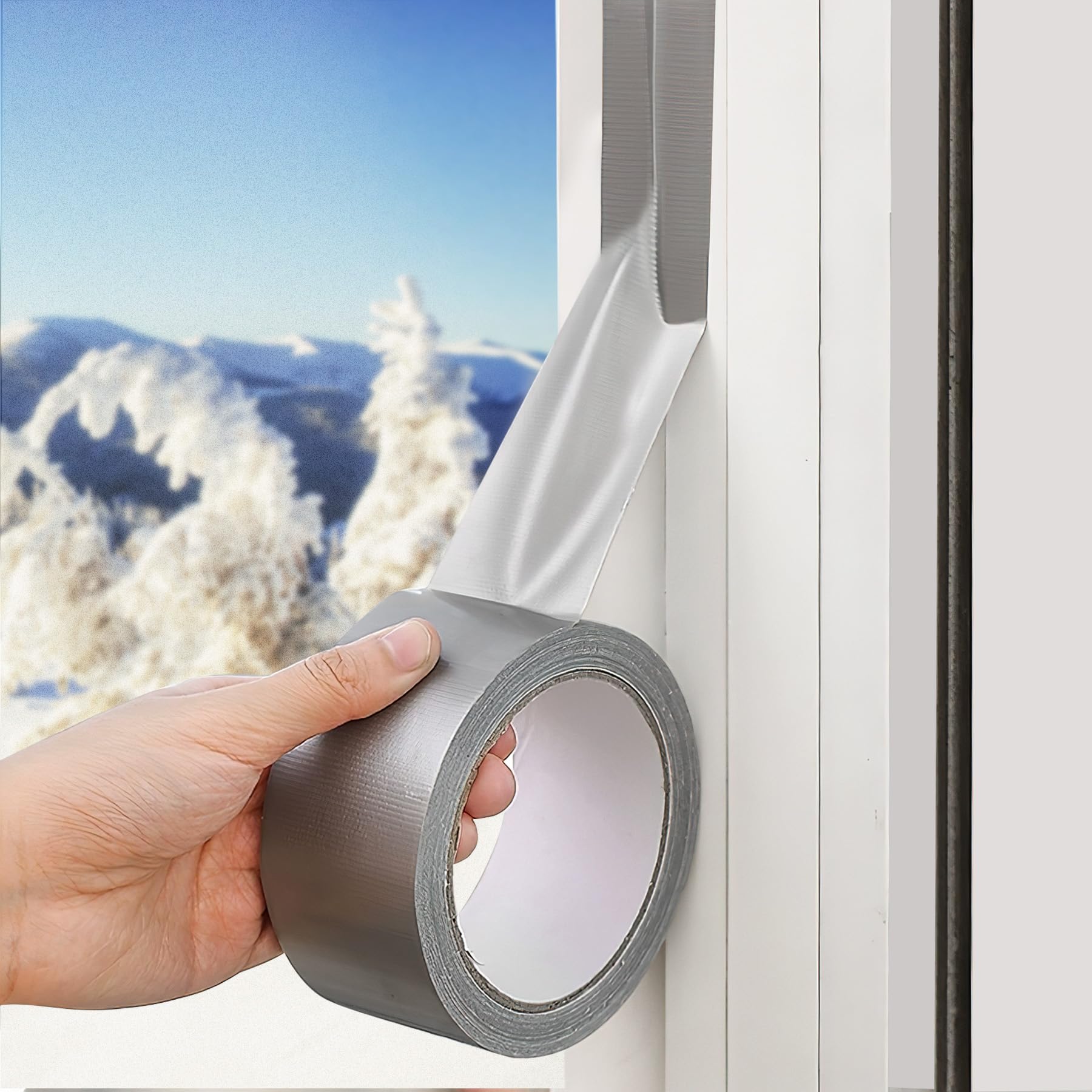 Ealing Tape for Windows 48mm/1.9 inches X 30m/98.4ft,Window Sealing Tape,Strong Sticky Gaffer Tape Water Resistance,for Wood, Plastic, Glass, Vinyl, Brick, Metal.Cloth Tape for Indoor/Outdoor(Grey)